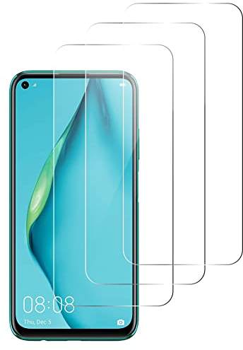 QUITECO Panzer Schutz Glas für Huawei P40 Lite 4G (Not for the 5G Version) [3 Stück] Schutzfolie Glas Display Panzerfolie Schutzglas