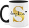Tasse Tassen 325ml - Namens Geschenk I Anfangsbuchstabe personalisiert I Initialen mit Name - 325 ml - Schwarz - für büro damen buchstabentasse buchstaben s kaffeetassen buchstabe
