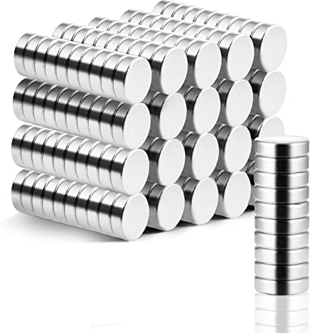 200 Stück Neodym Magnete Extra Stark, 6 mm x 2 mm Mini Klein, Rund Kühlschrankmagnete für Magnettafel, Whiteboard, Kühlschrank, Pinnwand, Büro, Schule