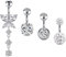 Briana Williams 4stk Bauchnabelpiercing Chirurgenstahl Kurzer Stab 6mm Stablänge 14G Piercing Banane Silber Schmetterling