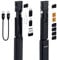 Mcbazel BUDI 9-IN-1 Cavo Dati da Viaggio Custodia per Scheda SIM, Linea Dati Compatta da Viaggio Custodia per Scheda SD USB con Adattatore Tipo C/Micro USB/Cavo USB C - Nero