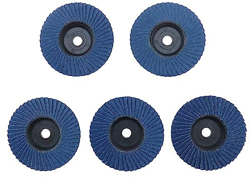 EMSea 10 dischi lamellari con grana 40/60/80/100/120, disco abrasivo da 76 x 10 mm, per tutte le smerigliatrici angolari standard da 76 mm