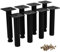 Btowin VCF Lot de 8 pieds de meubles en métal réglables de 12 cm, noirs - Pieds de rechange pour commode, table, canapé, chaise, bureau, placard de cuisine