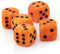 XL W6 Würfel (20mm) in kürbis orange/Schwarze Punkte - Made in Germany - WeLoveDice - 5 Stück