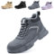 Impermeabile Scarpe Antinfortunistiche Alte Uomo Donna Leggere Scarponi Antinfortunistiche Stivaletti da Lavoro con Punta in Acciaio Blu Grigiastro 44 EU