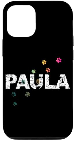 Hülle für iPhone 13 Paula - Schöner Name mit Pfoten und Katzen