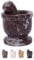 Exquisite Marble Mortar and Pestle Set - Your Ultimate Kitchen Essential for Grinding Spices, Making Guacamole, Salsa, Pesto, and Crushing Pills (Oval Shape (2.5) (Red Ziarat, 2.5)