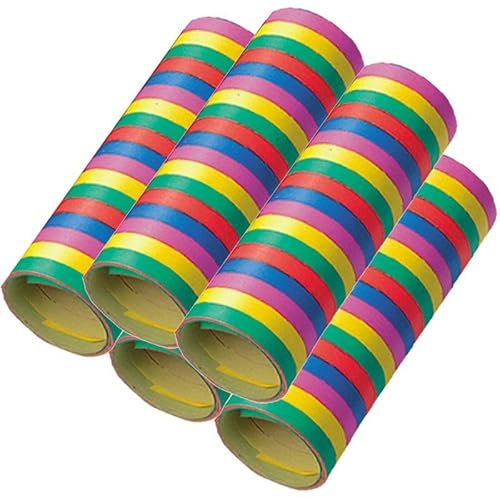 Luftschlangen Papier bunt Party Deko Geburtstag Hochzeit Set holografisch, Stück:5 Stück, Luftschlangen:Bunt Motiv 2