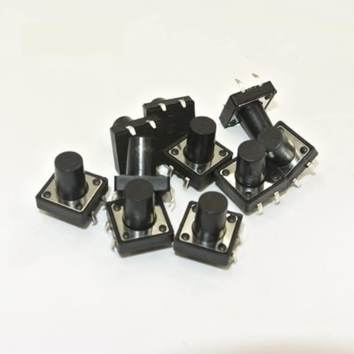 BYCIFRLG Kippschalter 1000 Stück 12 x 12 x 12 mm taktiler Drucktastenschalter DIP 4P Mikroschalter Momentaner Taktschalter Schiebeschalter
