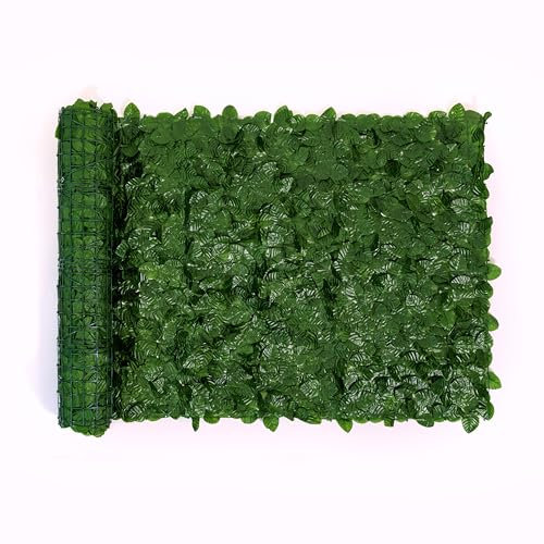 Meridiana - Siepe Finta Artificiale Ornamentale Rotolo Frangivista Frangivento 1680 Foglie Foglia Finta Prato Lauro Osmantus Sintetica Anticaduta Ringhiera Terrazzo Balcone Giardino (2 x 12 Mt)
