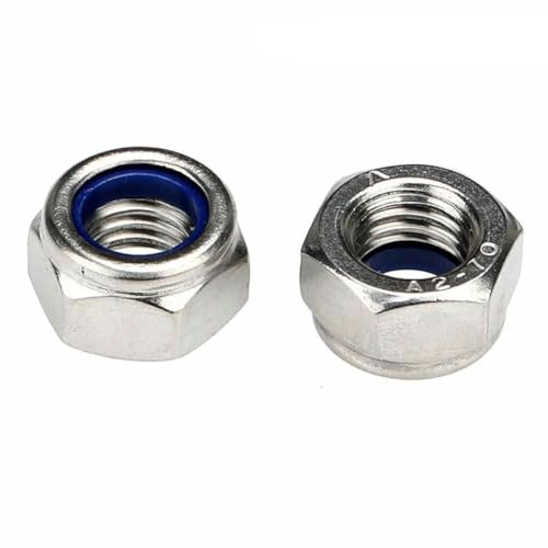 M5x0,5 M6x0,75 M8x1 M10x1 M12x1,25 M14 M16x1,5 A2 Edelstahl Feingewinde Nyloneinsatz Kontermutter Sechskant Selbstsichernde Kontermutter-5 Stück M12x1,25