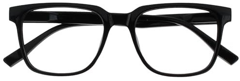 OPULIZE LEO Lesebrille - Großes Rechteckiges Gestell - Schwarz - Herren Damen - Federscharniere - R55-1 - +2.00