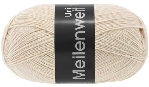 LANA GROSSA Meilenweit 100 | Sockenklassiker, uni und bedruckt, waschmaschienenfest | Handstrickgarn aus 80% Schurwolle & 20% Polyamid | 100g Wolle zum Stricken & Häkeln | 420m Garn FB1391