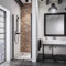 Schulte porte de douche pivotante 90 x 192 cm en niche, noir, réversible, montage gauche droite, mécanisme autolevant, verre de sécurité 5 mm antical, réglage 87.8-90.4, largeur d'accès 79.5 cm