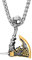Männer Wikinger Axt Valknut Edelstahl Halsketten, nordisches Odin Symbol Totem Axt Anhänger Amulett, Unisex mittelalterlicher Vintage Gothic Stil Schmuck mit Geschenktüte (Farbe: Gold)