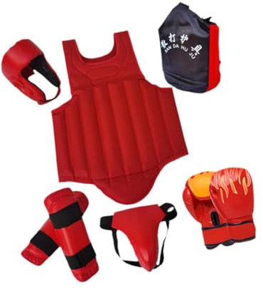 kowaku Schutzset für Boxtraining mit Atemschutz Und Tasche, rot L