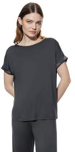 Mey Damen T-Shirt Rundhalsausschnitt Serie Pure Chic | Legere Passform, Überschnittene Ärmel, Satindetails an den Armabschlüssen, Angenehmes Tragegefühl, Gr. XS-XXL