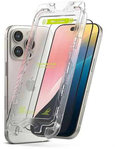 Ringke Easy Slide Glass [2 Stück] Kompatibel mit iPhone 16 Pro Panzerglas Schutzfolie mit Installationstool, HD-Qualität 9H Härte Gehärtetes Glas Displayschutz