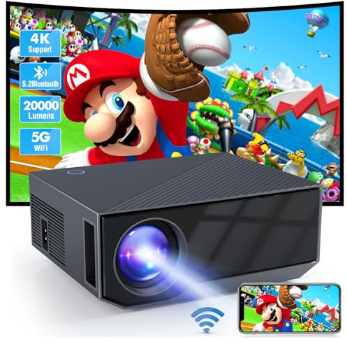 ZDK Mini Videoprojecteur,projecteur Video Portable Native 1080P,Retroprojecteur Home Cinéma 20000 lumens,Compatible iOS/Android/PC/PS5/TV Stick/HDMI/USB(Gris)