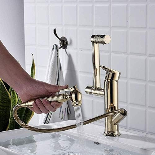 Küchenarmaturen, Badezimmer-Wasserhahn, Kupfer-Badezimmerbecken, Warm- Und Kaltwasserhahn, Umdrehbares Aufsatzbecken, Einloch-Waschbeckenhaus