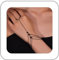 Aneneiceera Vintage Schwarzes Fingerarmband Schwarzer Kristallring Handgelenkarmband Schwarzer Cz Ring Kettenarmband Gothic Sklavenkettenarmband Handkettenschmuck Für Frauen