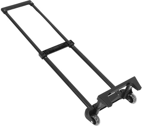 OKUMEYR Wagen Teleskopgriff Aluminiumkarren platzsparend einkaufsroller transportroller sich bewegender Dolly Reisetrolley Gepäckrollen austauschen Sackkarre zum Einkaufen Plastik Black
