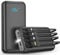 52800mAh Power Bank mit 4 Kabeln,Powerbank mit LED-Anzeige und Taschenlampe,Schnelles Aufladen QC 22,5W und USB C PD20W,Tragbare Powerbank 3 Eingänge und 3 Ausgänge für Tablets Outdoor Handy