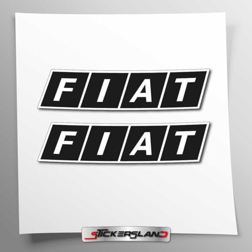 Kit adesivi compatibile con Fiat | adesivi per auto trattori | Vinile Adesivo FACILE APPLICAZIONE Stampa UV | Stickersland® (Nero)