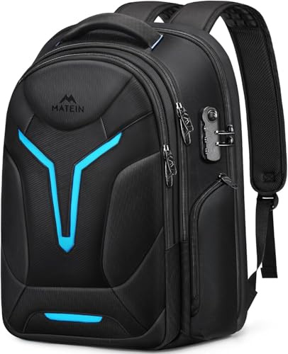 MATEIN 55L Gaming Backpack with Rain Cover Fit 18 Inch Laptop, Waterproof | Backpack with Padded Laptop Compartment and Insulated Pocket, Lockable Large Computer Bags for Laptops and Gaming Accessories
