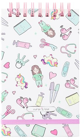 Nurse is Love Notizblock Klein Für Krankenschwester | Mini Notizbuch A7 - Block Kariert | Krankenschwester Zubehör Passt Zu Kugelschreiber & Bauchtasche - Medizinische Schulungsmaterialien -UNICORNS