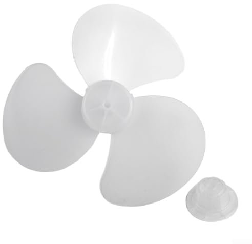 Pala del ventilatore di ricambio in plastica da 40 cm, tre foglie, elica in plastica trasparente per ventilatore da pavimento in piedi su piedistallo (bianco)
