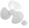 Pala del ventilatore di ricambio in plastica da 40 cm, tre foglie, elica in plastica trasparente per ventilatore da pavimento in piedi su piedistallo (bianco)
