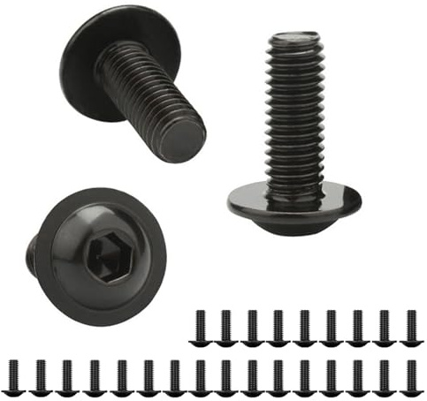 Shwdsy 25 Pièces Vis Inox, Acier Inoxydable Piton à Visser, Tête Demi-Ronde Vis M6, Boulon M6 pour Machines et Installations Industrielles