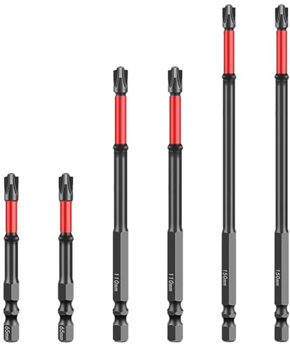 WONAIER FPH2 Impact Screwdriver Bits Electrician Phillips Pozidriv Bit FPZ2 FPH2#2 Cross Slot Screw Driver Drill Bits Set 65/110/150mm Magnetic Screwdriver Bits Set 6 Pack