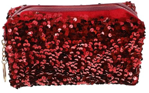 CIYODO Trousse de Toilette Carrée avec Sequins Sac de Rangement Maquillage Portable pour Sac Cosmétique Femme et Voyages