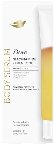 Dove Feuchtigkeitsserum Niacinamid Even Tone, Für Fahle Haut mit Hyperpigmentierung, Reduzierte Dunkle Flecken, 48H Feuchtigkeit, Strahlende Haut, Mit Niacinamid und Präbiotischem Glycerin, 200 ml