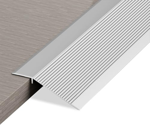 Profilo di Transizione per Bilanciamento Dell'altezza, 0,9 m x 10 cm, In alluminio, Profilo di Transizione Autoadesivo, Compensazione Dell'altezza 10 – 35 mm, Adatto per Soglie, Rampe, Laminato