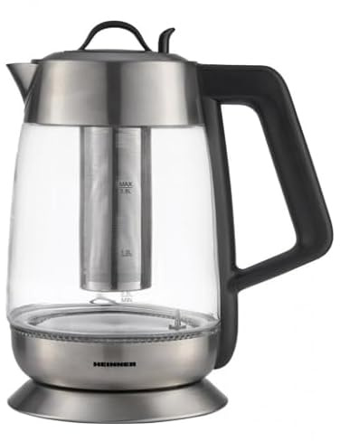 HEINNER HEK-TF18GX Elektrischer Wasserkocher mit 1,8 L Fassungsvermögen, integriertem Tee-Filter, moderner Touch-Control-Bedienung, 5 wählbaren Temperaturstufen, Trockenlaufschutz, 3 Jahren Garantie