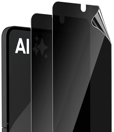 GEEMEE para Samsung Galaxy Z Flip 6 Privacidad Protector de Pantalla，[Non-Cristal Templado], 2 Piezas Anti-Arañazos, Fácil de Instalar, Anti-espía TPU Protector de Pantalla