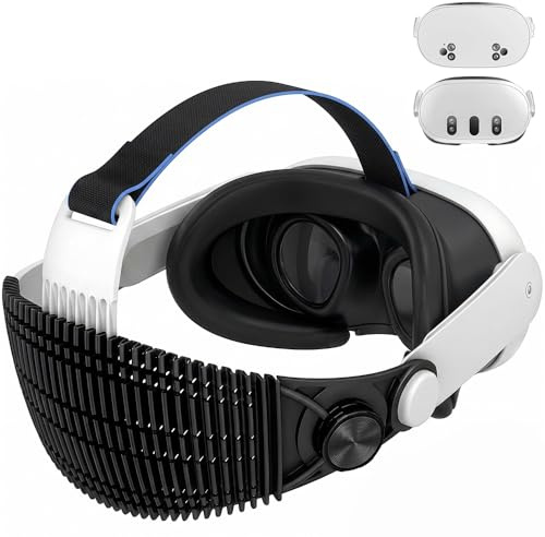 TicEaik Head Strap for Meta Quest 3/3S, VR Headset Accessories with 3.17oz Ultra-Light Adjustable Strap, Ergonomic Design, Foldable, Breathable & Washable Elite Strap Accessory
