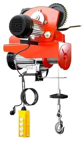 Seilhebezug Mini-Elektro-Hebezeug Für Zuhause, 220 V, Mit 4-Rad-Laufkatzen-Design, Mini-Hebekranen Aus Metall, Einfachem Und Praktischem Design(PA800-20m)
