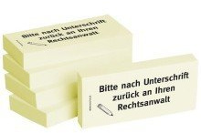 BIZSTIX® Business Haftnotizen Bitte mit Unterschrift zurück an Ihren Rechtsanwalt (5 Stk.)