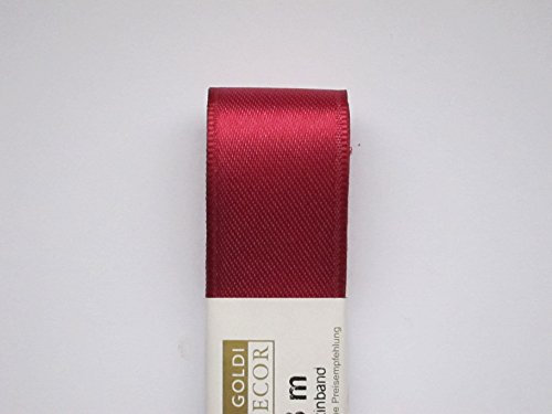 STOFF- BAND Doppelsatin von GOLDINA 25 mm / 3 m. Satinband in der Farbe fuchsia ORCHIDEE -25