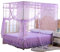 JQWUPUP Twin Canopy Bed Curtains - 4 Corner Canopy for Beds, Bed Canopy for Girls Adults, Bedroom Home Decor (Twin Size, Purple)