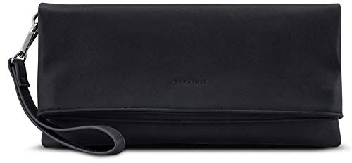 Expatrié Clutch Damen Schwarz - Marie - Handtasche aus PU Leder - Abendtasche Umhängetasche Tasche Schultertasche