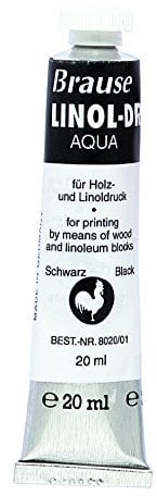 Brause 802001B Linoldruckfarben (für Linolschnitt, 5 Tuben 20 ml) schwarz