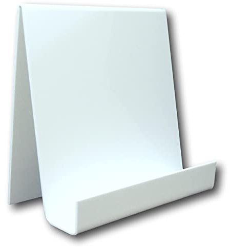 EPOSGEAR Large Wide Plastic Acrylic Perspex Book Plate Retail Display Stand Holder - Perfect for Schools, Nurseries, Libraries etc (White)