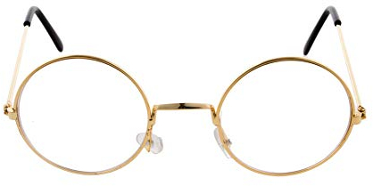 Weihnachtsmann Nickel Brille mit Gläsern - Gold - Partybrille zu Oma, Opa und Lehrer Kostümen