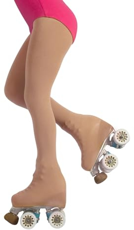 CALZITALY PACK 1/2 Professionelle Mädchen Rollschuh und Eislauf Strumpfhose mit Fuss – 70 DEN| Hautfarbe, Schwarz| 6 Jahre, 8 Jahre, 10 Jahre, 12 Jahre | Made in Italy (8 Jahre, Hautfarbe)