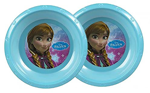 Hogar y Mas Plato Infantil Plástico Hondo, Princesa del FRÍO para Niños y Bebés en Set de 2.